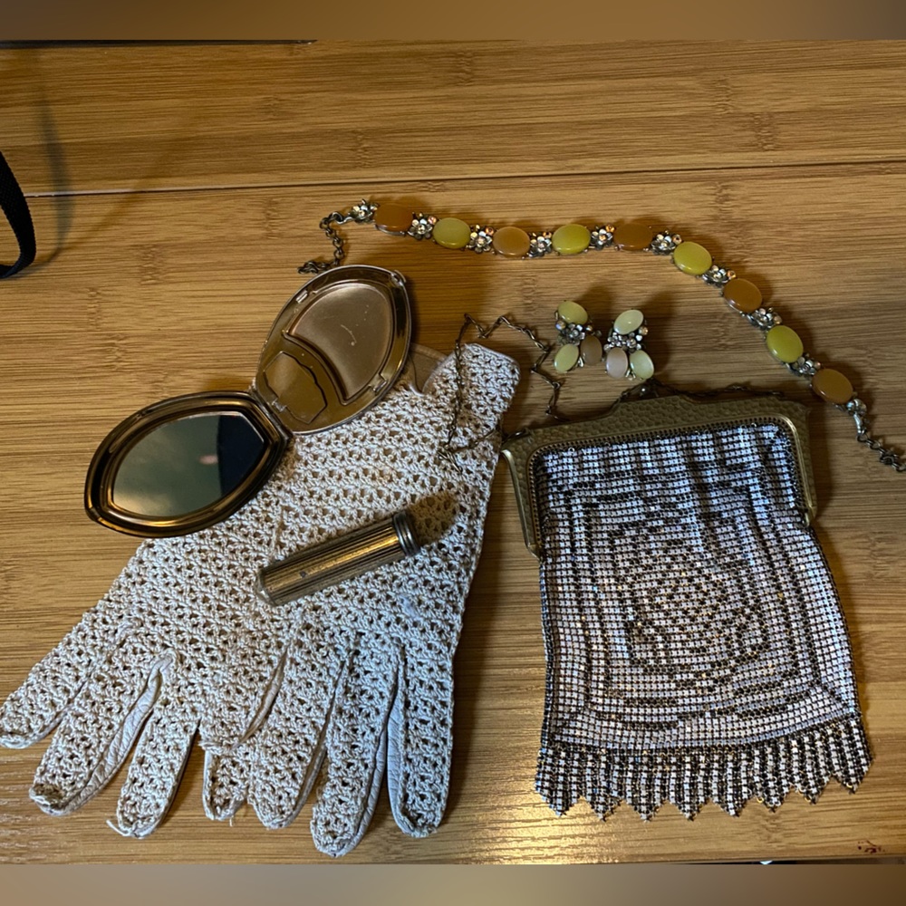 Vintage Chain Mail Purse and Vanity Items
